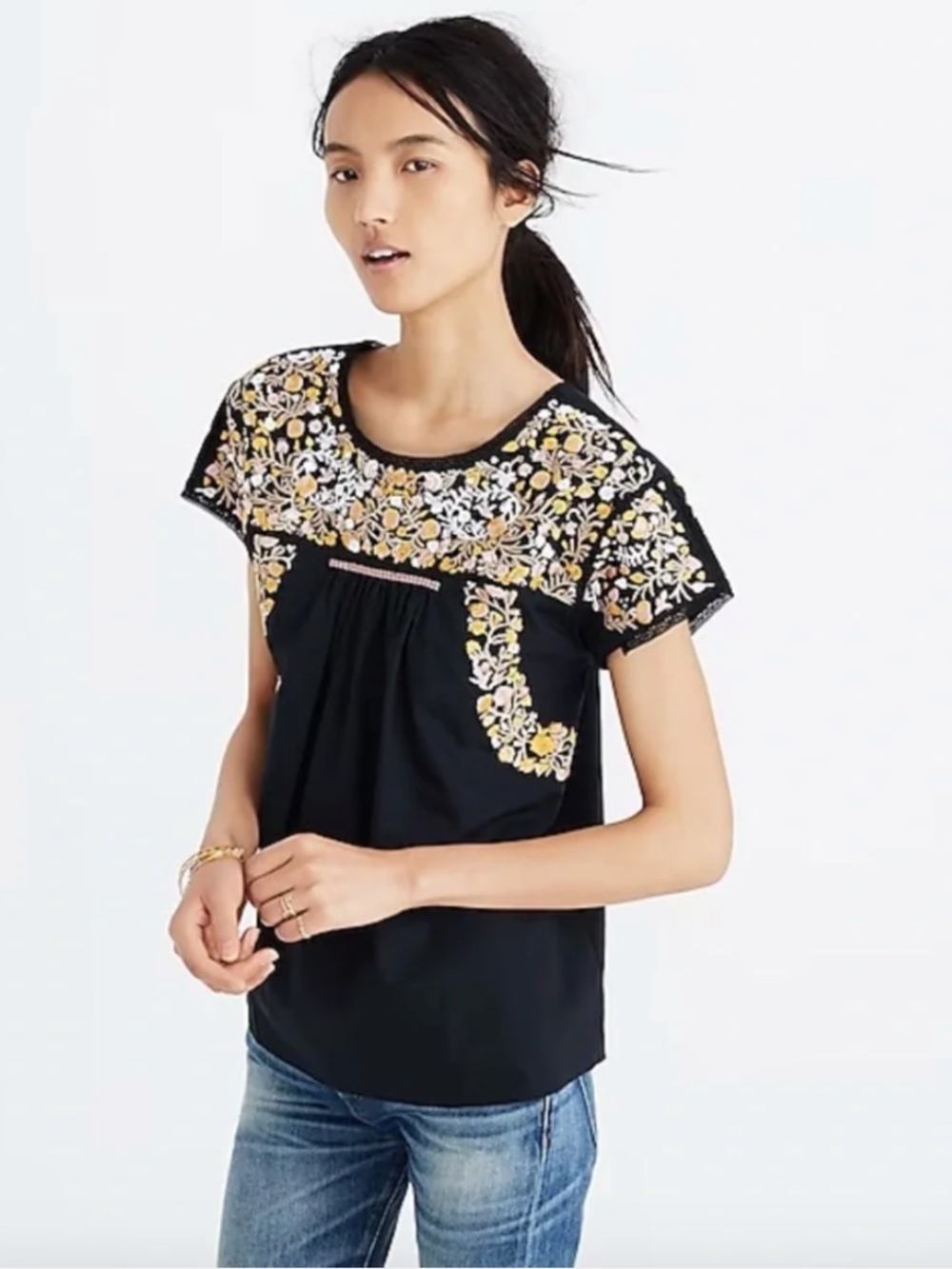 Madewell Springtime top in True Black XXS